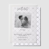 モダンな結婚式の記念日フォトカード ベラム紙招待状 (オフセット (招待状))