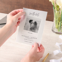 モダンな結婚式の記念日フォトカード ベラム紙招待状