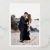 モダンな結婚式の記念日案内状 - クリーンな写真 箔招待状 (裏面)