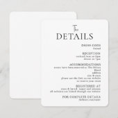 モダンな結婚式の詳細 同封カード エンクロージャーカード (正面/裏面)