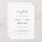 モダンな結婚式の誓いのテキスト 招待状 (正面/裏面)