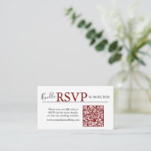モダンな結婚式の赤い風景RSVP QRコードカード エンクロージャーカード (スタンド正面)