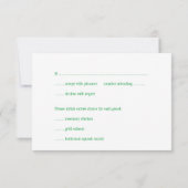 モダンな結婚式の返信カード - 緑のタイポグラフィーデザイン 招待状 (裏面)