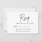 モダンな結婚式の返信ハガキ 出欠カード (正面)