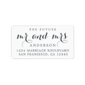 モダンな結婚式の返信先住所ラベル Future Mr Mrs ラベル (正面)
