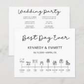 モダンな結婚式の進行表プログラム (正面/裏面)