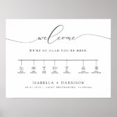 モダンな結婚式の進行表 ウェルカムボード ポスター (正面)