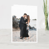 モダンな結婚式の黒と白の写真QRコード 招待状 (裏面)
