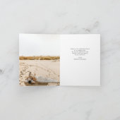 モダンな結婚式の2枚の写真 白 サンキューカード (内部)