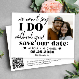 モダンな結婚式のQRコードフォト おもしろ カジュアル ウェディング セーブザデート