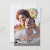 モダンな結婚式のQRコード2枚の写真 招待状 (裏面)
