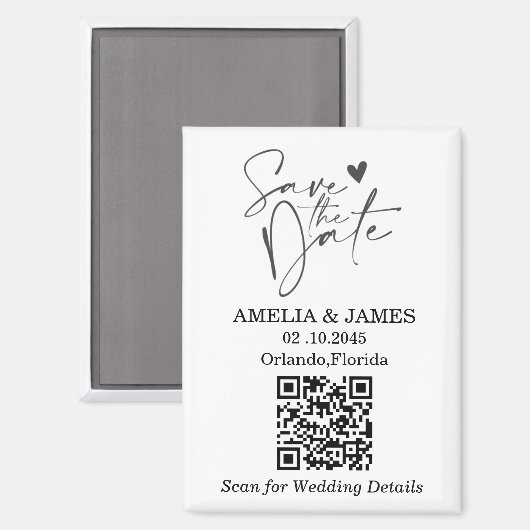 モダンな結婚式のSave The Date用マグネット マグネット (正面/裏面)