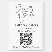 モダンな結婚式のSave The Date用マグネット マグネット (正面)