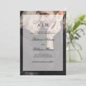 モダンな結婚式のSave the Date | オーバーレイ付き写真 セーブザデート (スタンド正面)