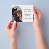 モダンな結婚式のSave the Date フォトアーチ チラシ (手)