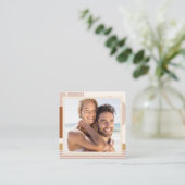 モダンな結婚式のWebサイトQRコードフォトカード 格安 スクエア名刺 (スタンド正面)
