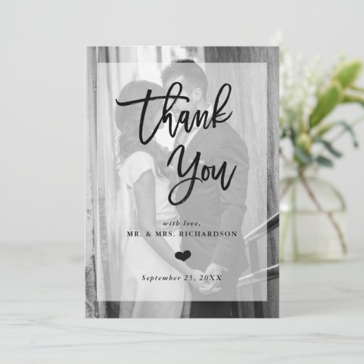 モダンな結婚式は上敷が付いている|の写真感謝していしています サンキューカード (スタンド正面)