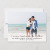 モダンな結婚式カード ウェディングフォト セーブ・ザ・デート (裏面)
