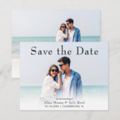 モダンな結婚式カード ウェディングフォト セーブ・ザ・デート (正面/裏面)