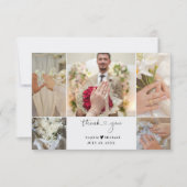 モダンな結婚式フォトコラージュの御礼カード サンキューカード (正面)