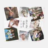 モダンな結婚式フォトコラージュ（名入れ対応） フリースブランケット (正面(横))