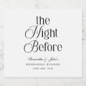 モダンな結婚式リハーサルディナーの前夜 スパークリングワインラベル (シングルラベル)