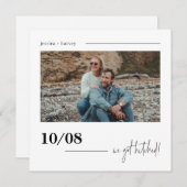 モダンな結婚式写真 挙式発表 招待状 (正面/裏面)