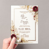 モダンな結婚式招待状テンプレート アクリル招待状 (インサイチュ (ポータブル))