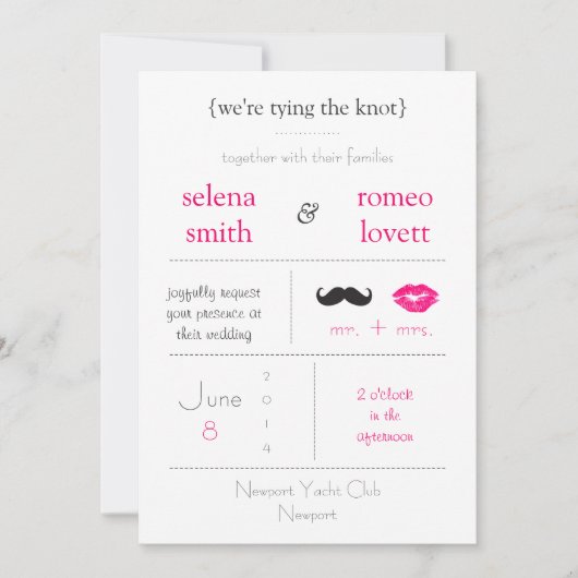 モダンな結婚式招待状 招待状 (正面)