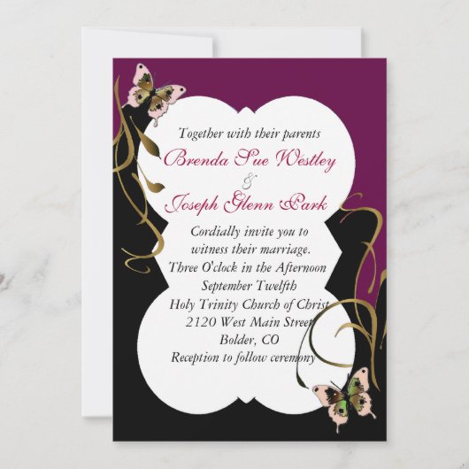 モダンな結婚式招待状 招待状 (正面)