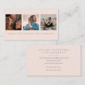 モダンな結婚式3の写真撮影のミニマルな赤面のピンク 名刺 (正面/裏面)