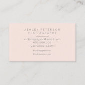 モダンな結婚式3の写真撮影のミニマルな赤面のピンク 名刺 (裏面)