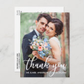 モダンな結婚式 お礼 新婦 新郎 フォト ポストカード (正面/裏面)