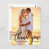 モダンな結婚式 お礼 新婦 新郎 フォトB ポストカード (正面/裏面)