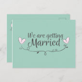 モダンな結婚式 ウェディング イラスト 案内ポストカード (正面/裏面)