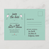 モダンな結婚式 ウェディング イラスト 案内ポストカード (裏面)