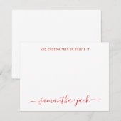モダンな結婚式 スタイリッシュなスクリプト エレガント ミニマリスト ノートカード (正面/裏面)