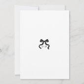 モダンな結婚式 ブラックボウのSave the Date 招待状 (裏面)