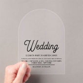 モダンな結婚式 - ブラック&ホワイト アクリル招待状 (インサイチュ (ポータブル))