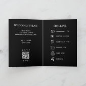 モダンな結婚式 ブラック&ホワイト オールインワン 招待状 (内部)
