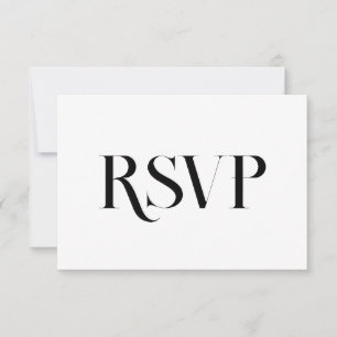 モダンな結婚式|モノクロ 出欠カード