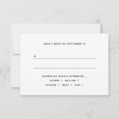 モダンな結婚式|モノクロ 出欠カード (裏面)
