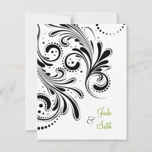 モダンな結婚式 招待状 (裏面)