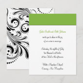 モダンな結婚式 招待状 (正面/裏面)