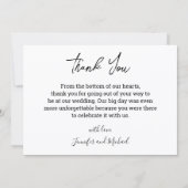 モダンな結婚式 3枚の写真 コラージュ ありがとう ノートカード (裏面)