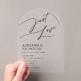 モダンな結婚式 Nothing Fancy Just Love アクリル招待状
