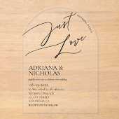 モダンな結婚式 Nothing Fancy Just Love アクリル招待状 (正面)