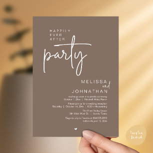 モダンな結婚披露宴 Happily Ever After Party 招待状