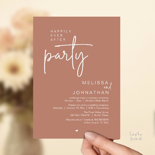 モダンな結婚披露宴 Happily Ever After Party 招待状