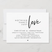 モダンな結婚披露宴 Nothing Fancy, Just Love 招待状 (正面)